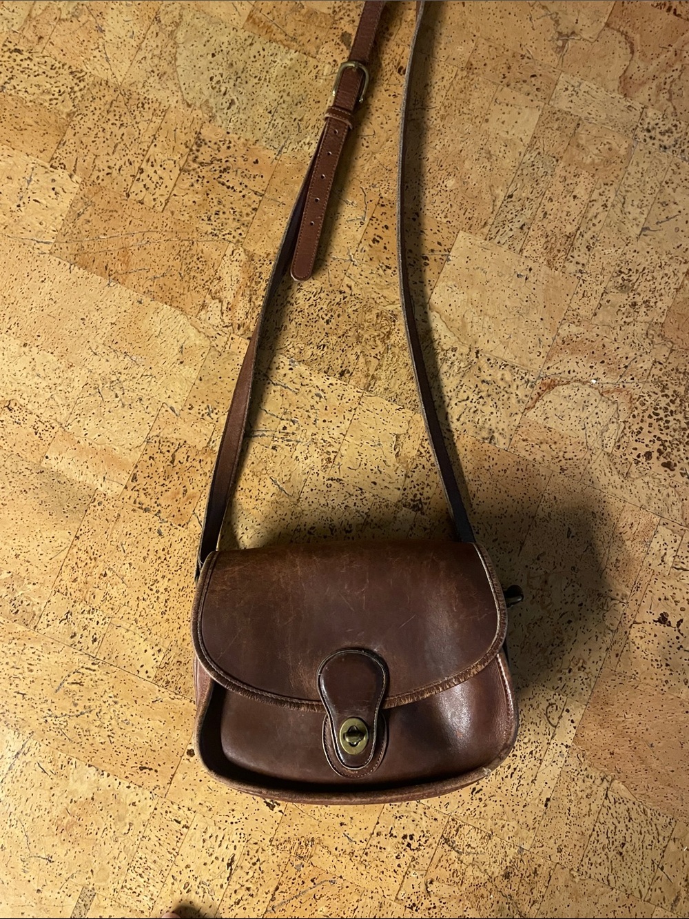 Vintage COACH Classic Brown Leather Crossbody Bag - Timeless Everyday Style